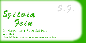 szilvia fein business card